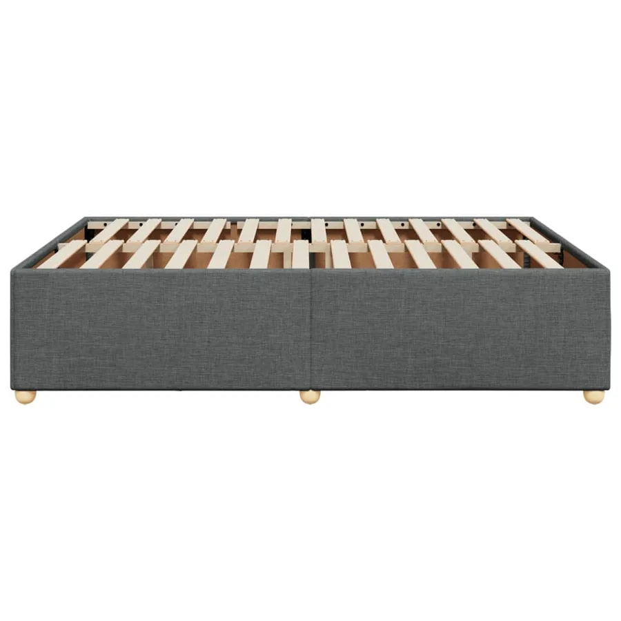Cadre de lit sans matelas gris foncé 140x200 cm tissu - 5