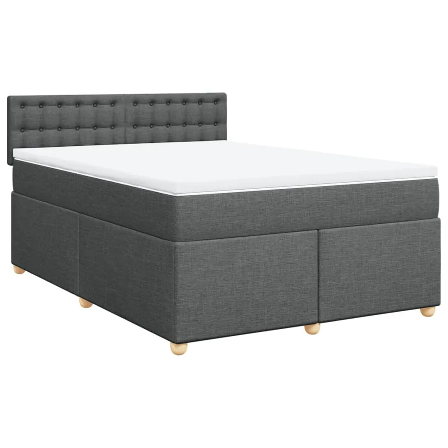Sommier à lattes de lit avec matelas Gris foncé 140x200cm Tissu - 2