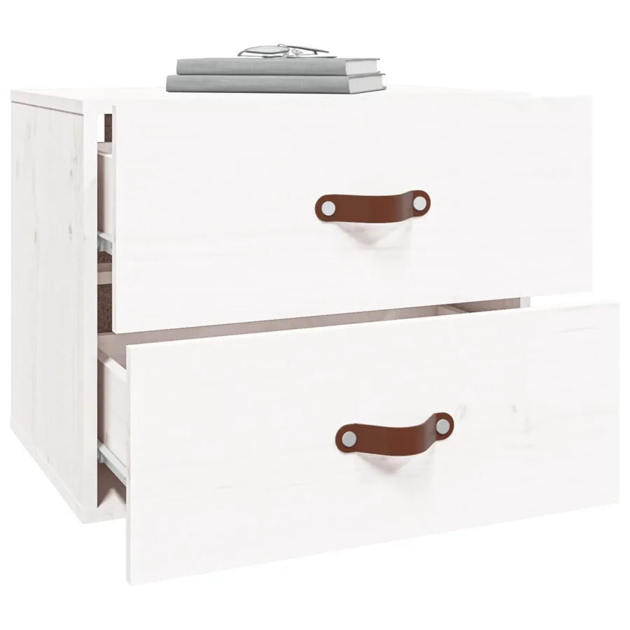 Table de chevet murale Blanc 50x36x40 cm - 5