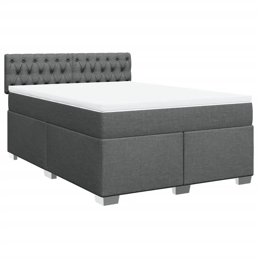 Sommier à lattes de lit avec matelas Gris foncé 160x200cm Tissu - 2