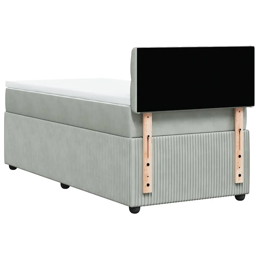 Sommier à lattes de lit et matelas Gris clair 90x200 cm Velours - 10