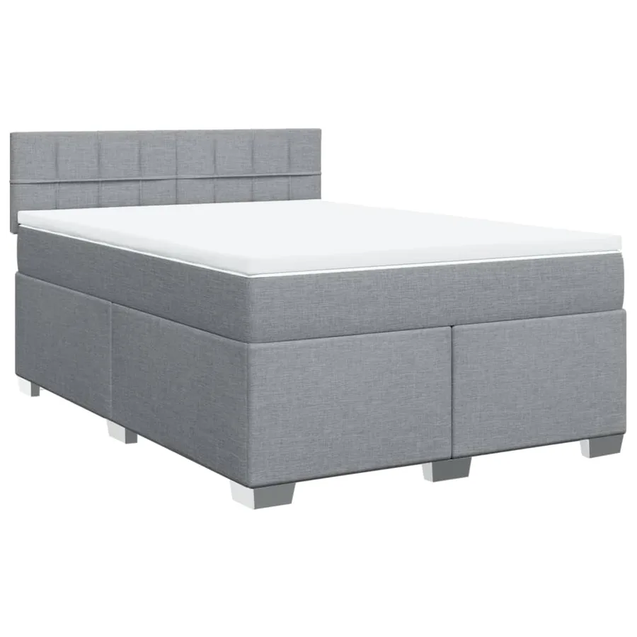 Sommier à lattes de lit avec matelas Gris clair 160x200cm Tissu - 2