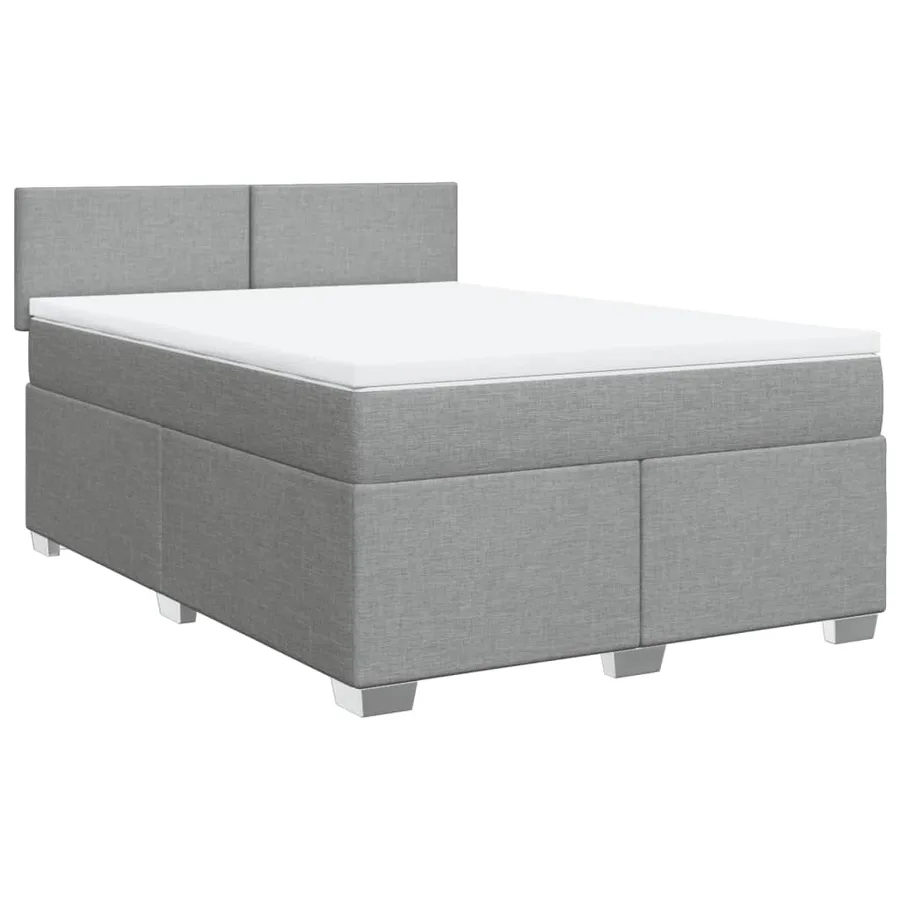 Sommier à lattes de lit avec matelas Gris clair 160x200cm Tissu - 3