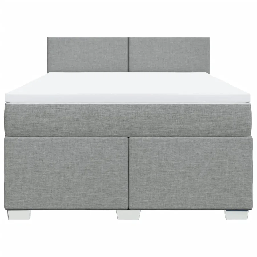 Sommier à lattes de lit avec matelas Gris clair 160x200cm Tissu - 6