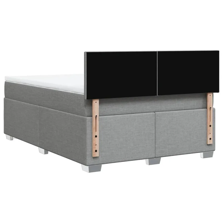 Sommier à lattes de lit avec matelas Gris clair 160x200cm Tissu - 6