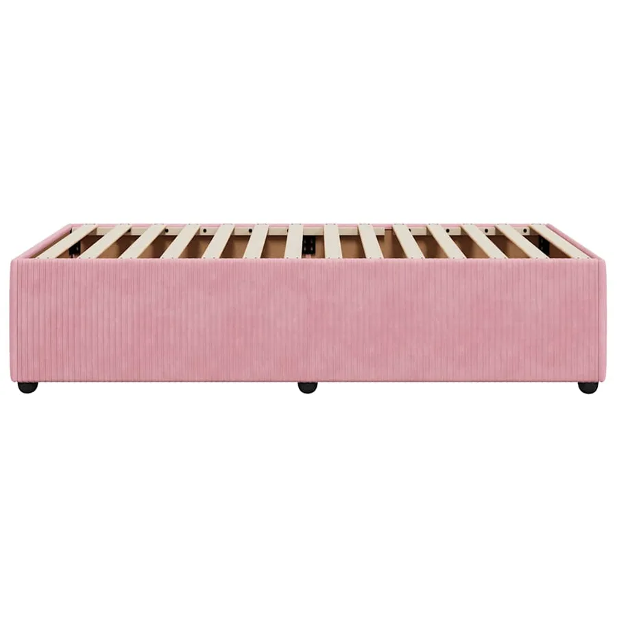 Cadre de lit sans matelas rose 90x190 cm velours - 5
