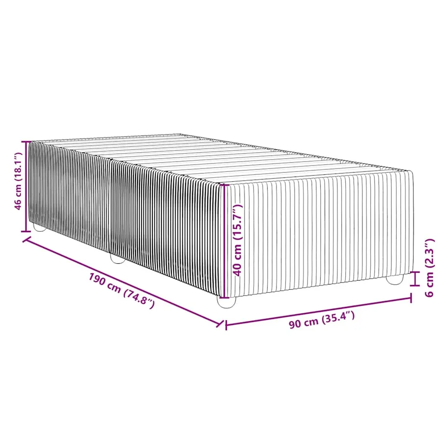 Cadre de lit sans matelas rose 90x190 cm velours - 9