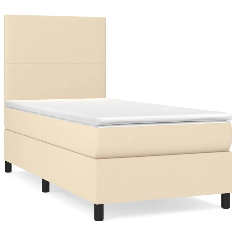 Sommier à lattes de lit avec matelas Crème 80x200 cm Tissu - 2