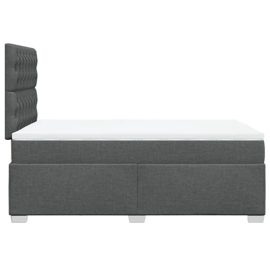 Sommier à lattes de lit avec matelas gris foncé 120x190cm tissu - 11