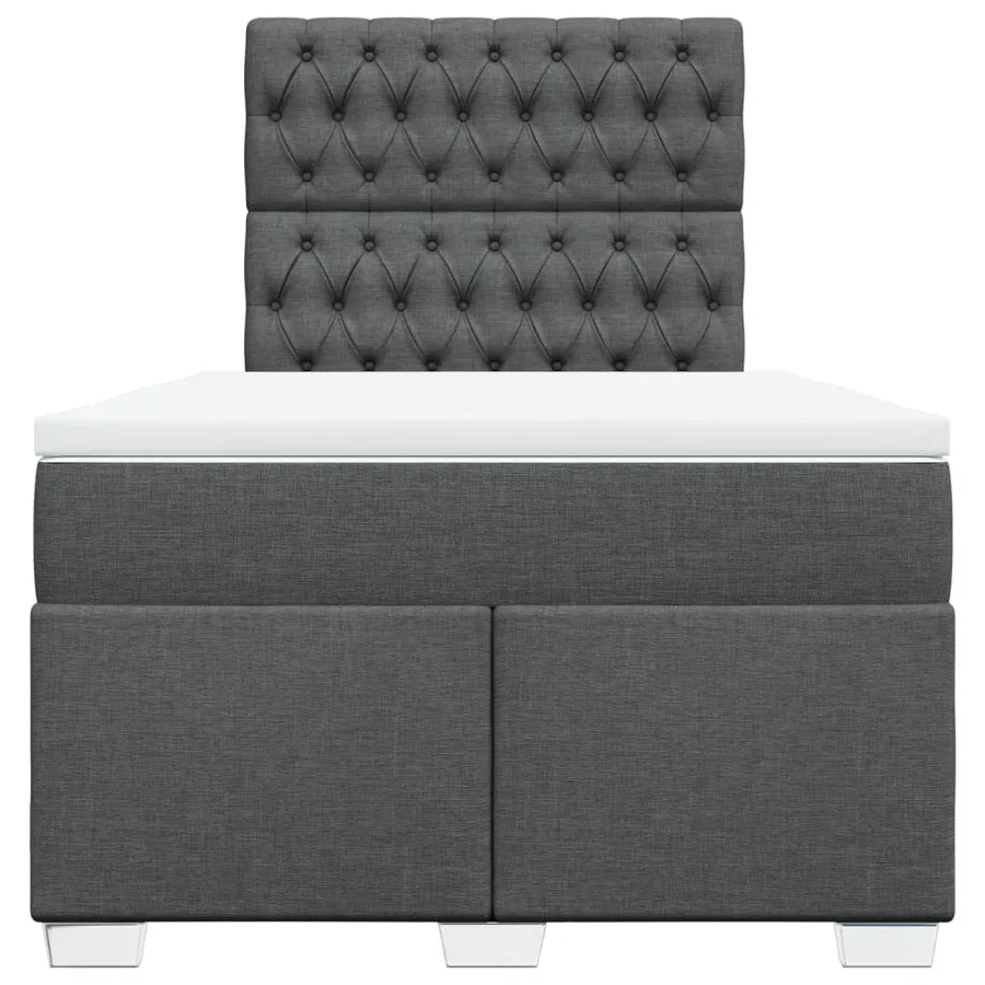 Sommier à lattes de lit avec matelas gris foncé 120x190cm tissu - 6