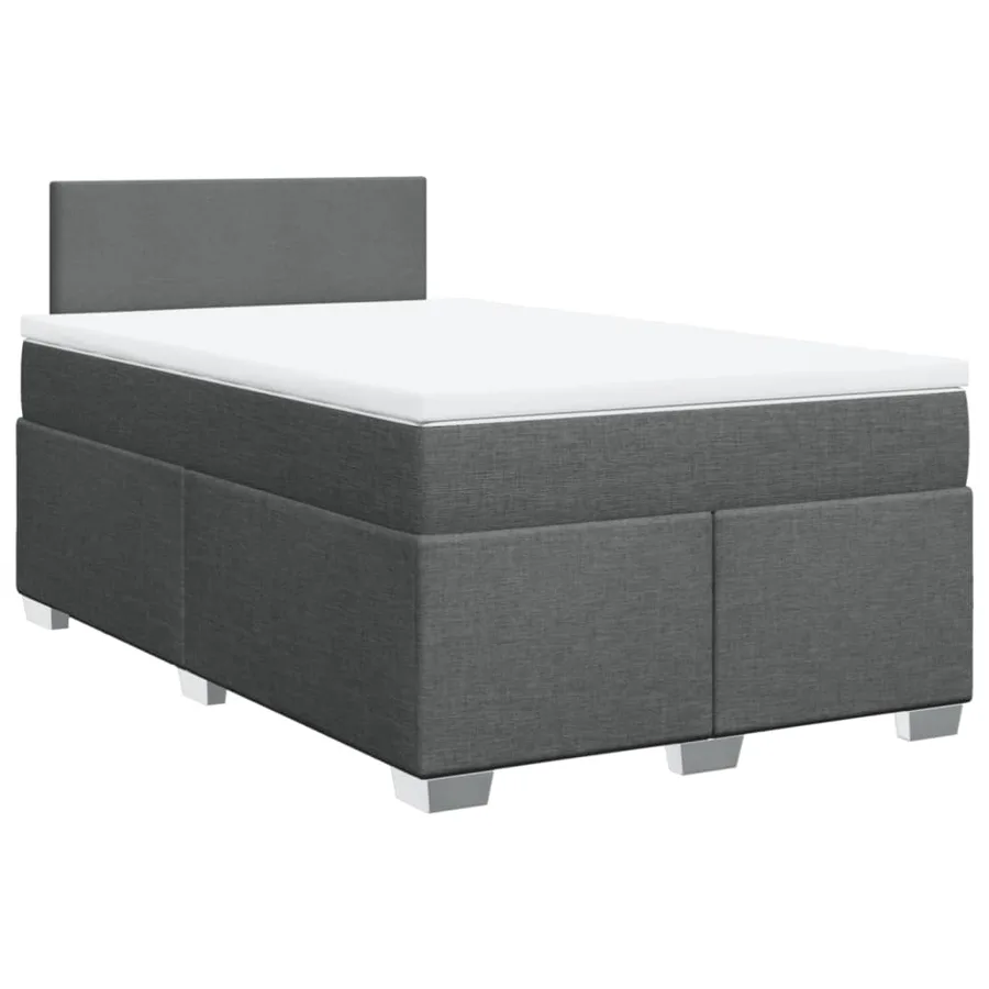 Sommier à lattes de lit avec matelas gris foncé 120x190cm tissu - 2