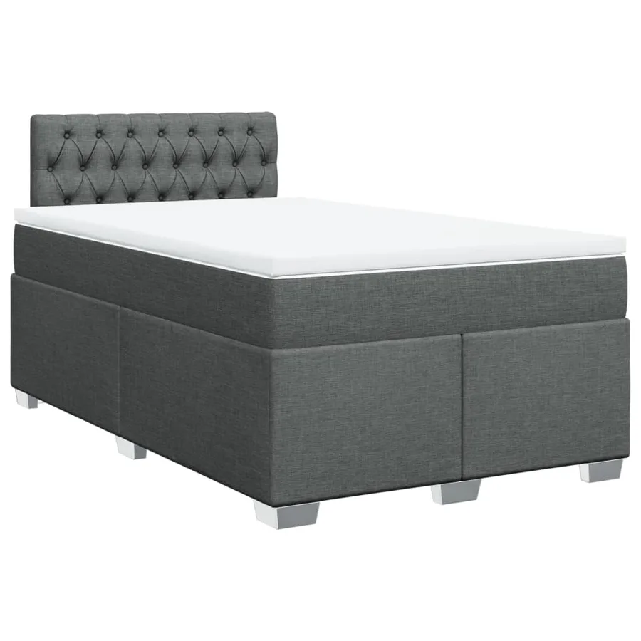 Sommier à lattes de lit avec matelas gris foncé 120x190cm tissu - 2