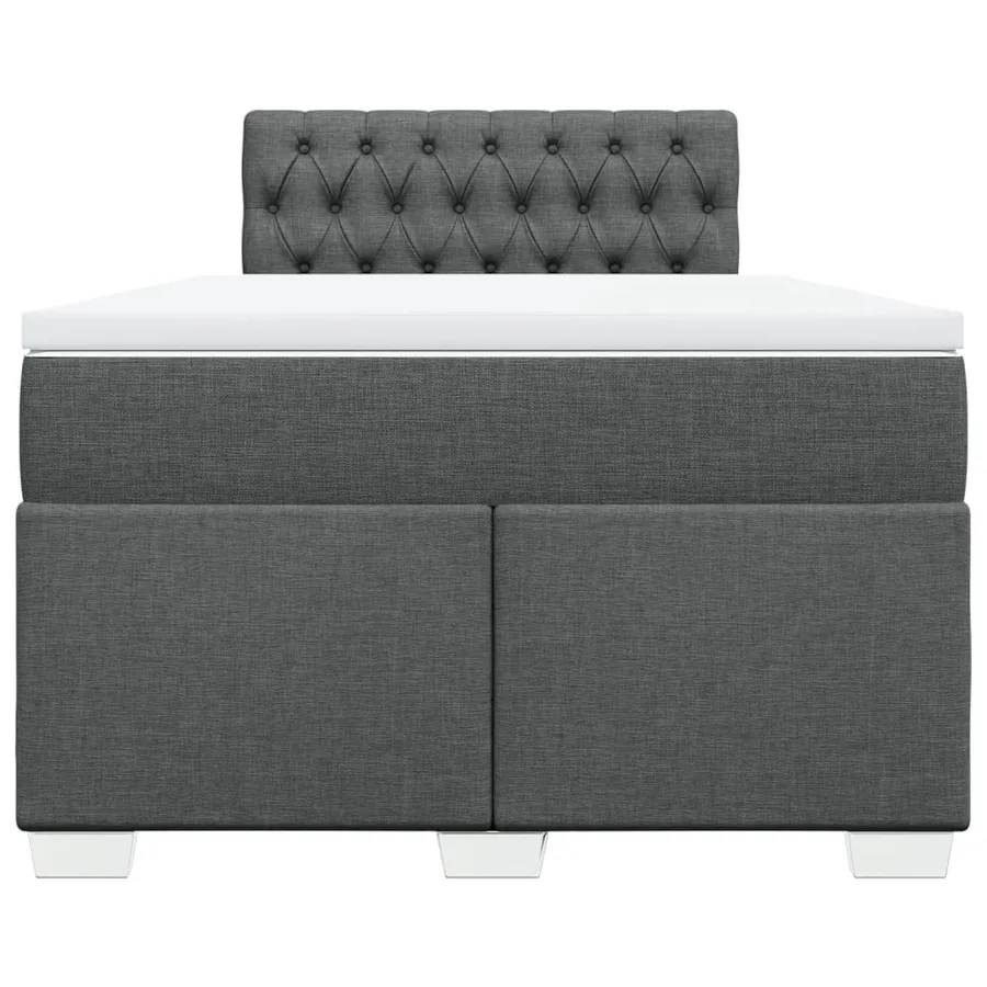 Sommier à lattes de lit avec matelas gris foncé 120x190cm tissu - 4