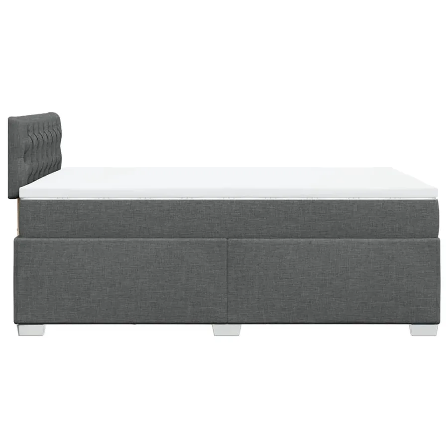 Sommier à lattes de lit avec matelas gris foncé 120x190cm tissu - 5