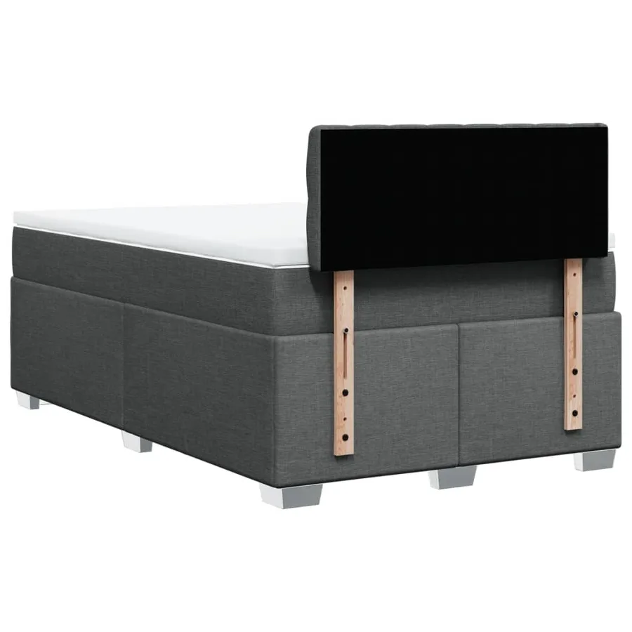 Sommier à lattes de lit avec matelas gris foncé 120x190cm tissu - 6