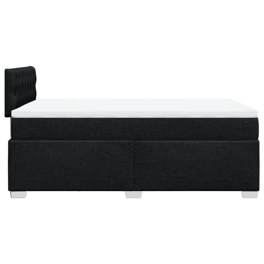 Sommier à lattes de lit avec matelas noir 120x190 cm tissu - 11