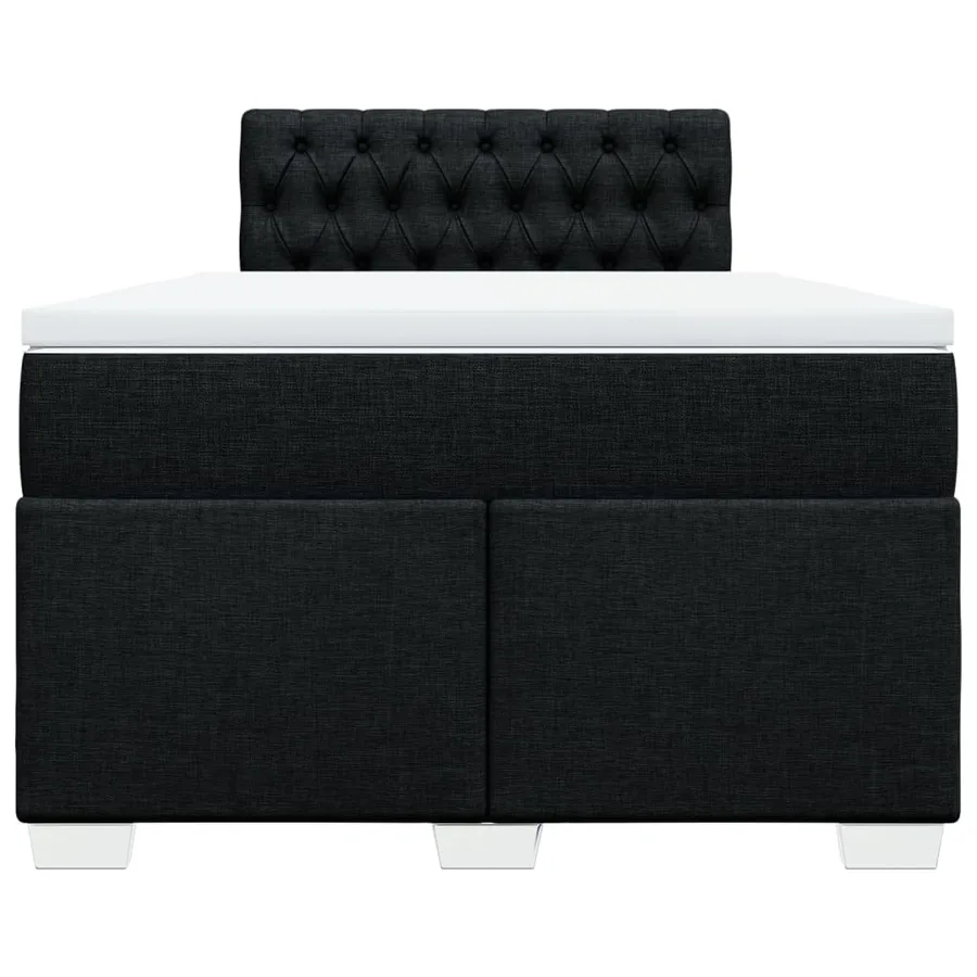 Sommier à lattes de lit avec matelas noir 120x190 cm tissu - 6