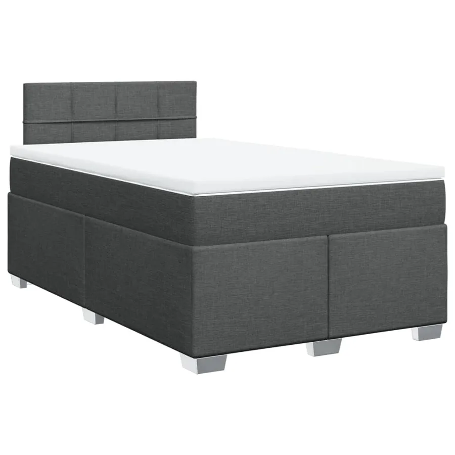 Sommier à lattes de lit avec matelas gris foncé 120x190cm tissu - 2