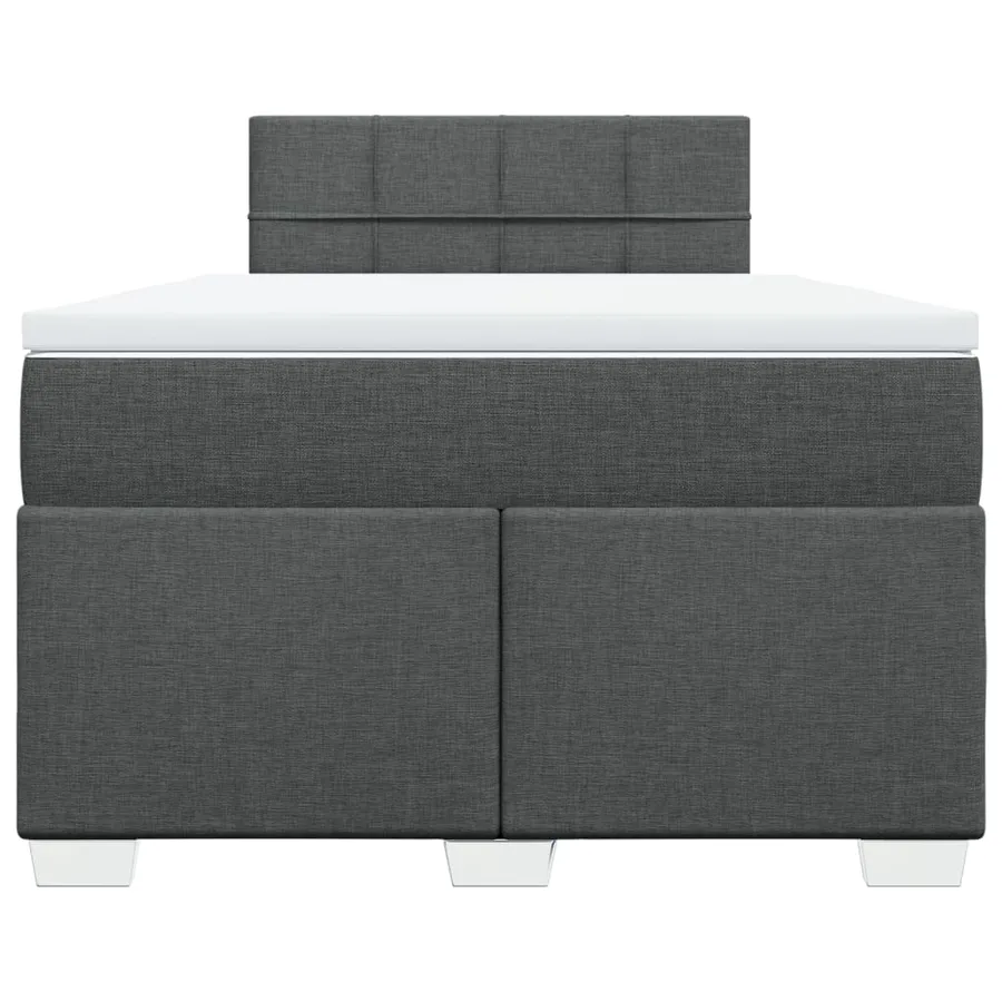 Sommier à lattes de lit avec matelas gris foncé 120x190cm tissu - 4