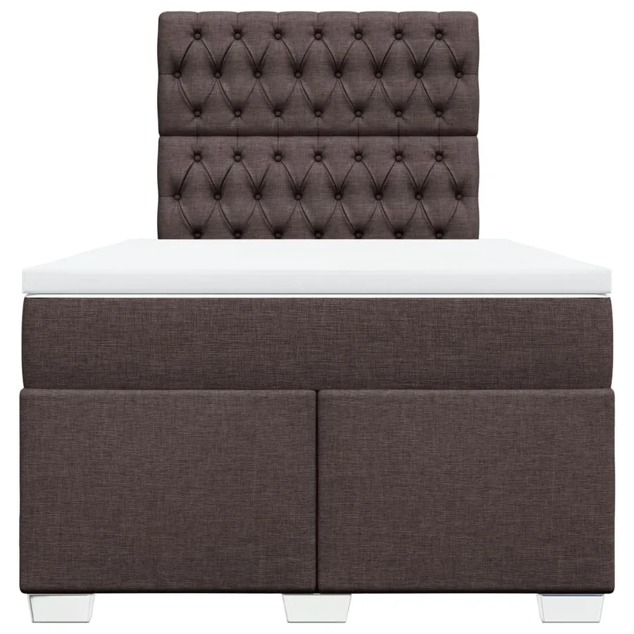 Sommier à lattes de lit et matelas marron foncé 120x190cm tissu - 6