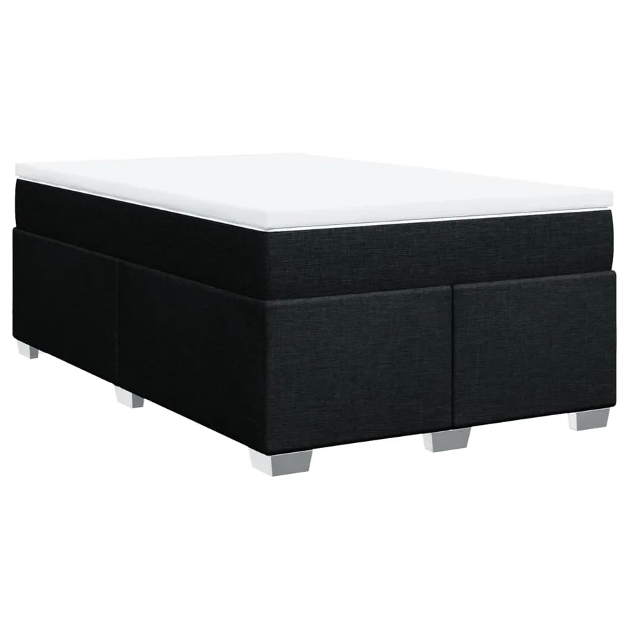 Sommier à lattes de lit avec matelas noir 120x190 cm tissu - 2