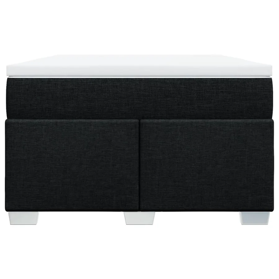 Sommier à lattes de lit avec matelas noir 120x190 cm tissu - 4
