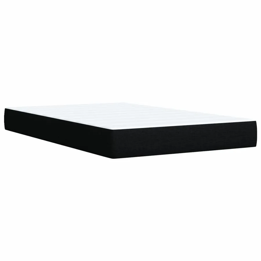 Sommier à lattes de lit avec matelas noir 120x190 cm tissu - 6