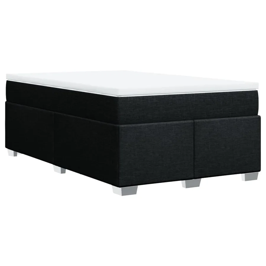 Sommier à lattes de lit avec matelas noir 120x190 cm tissu - 9