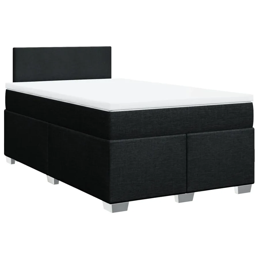 Sommier à lattes de lit avec matelas noir 120x190 cm tissu - 3