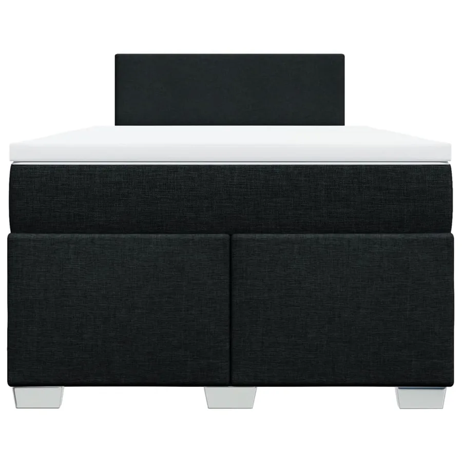 Sommier à lattes de lit avec matelas noir 120x190 cm tissu - 6