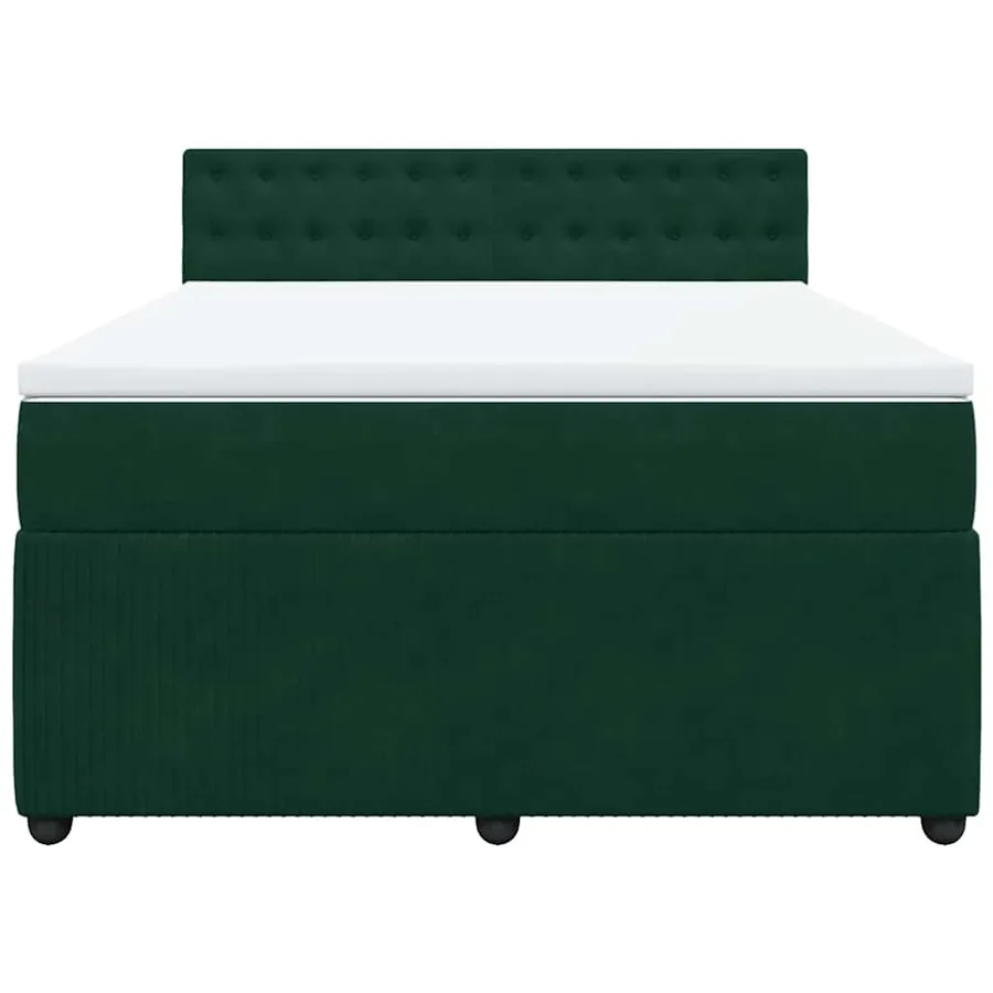 Sommier à lattes de lit et matelas Vert foncé 160x200cm Velours - 4