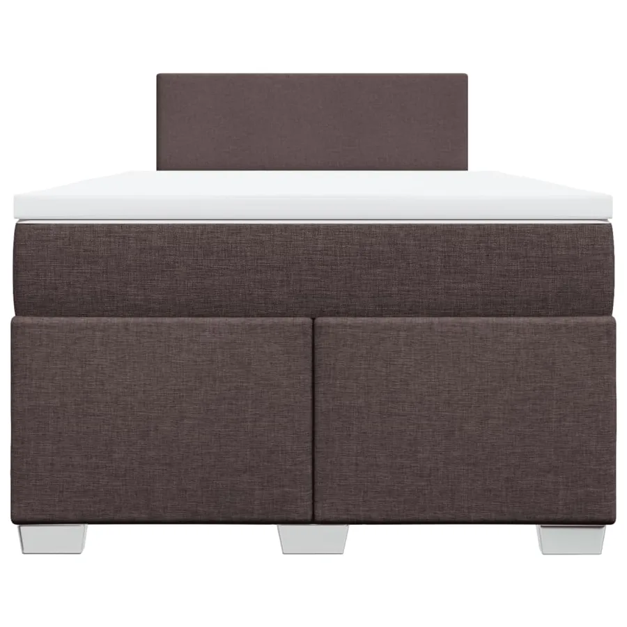 Sommier à lattes de lit et matelas marron foncé 120x190cm tissu - 4