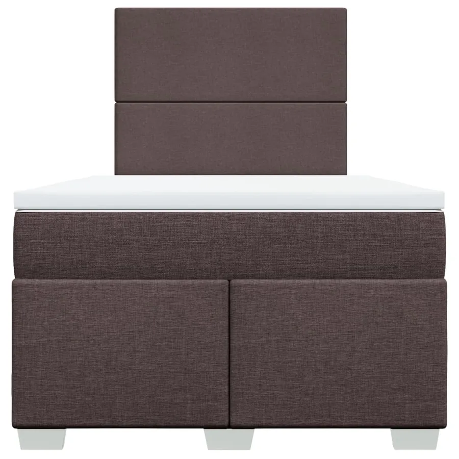 Sommier à lattes de lit et matelas marron foncé 120x190cm tissu - 6