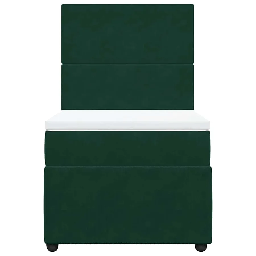 Sommier à lattes de lit avec matelas Vert foncé 90x190 cm - 4