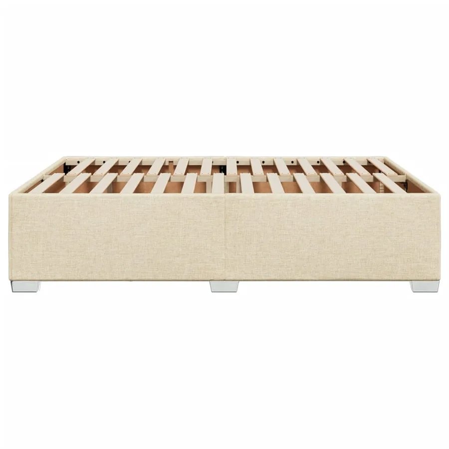 Cadre de lit sans matelas crème 160x200 cm tissu - 5