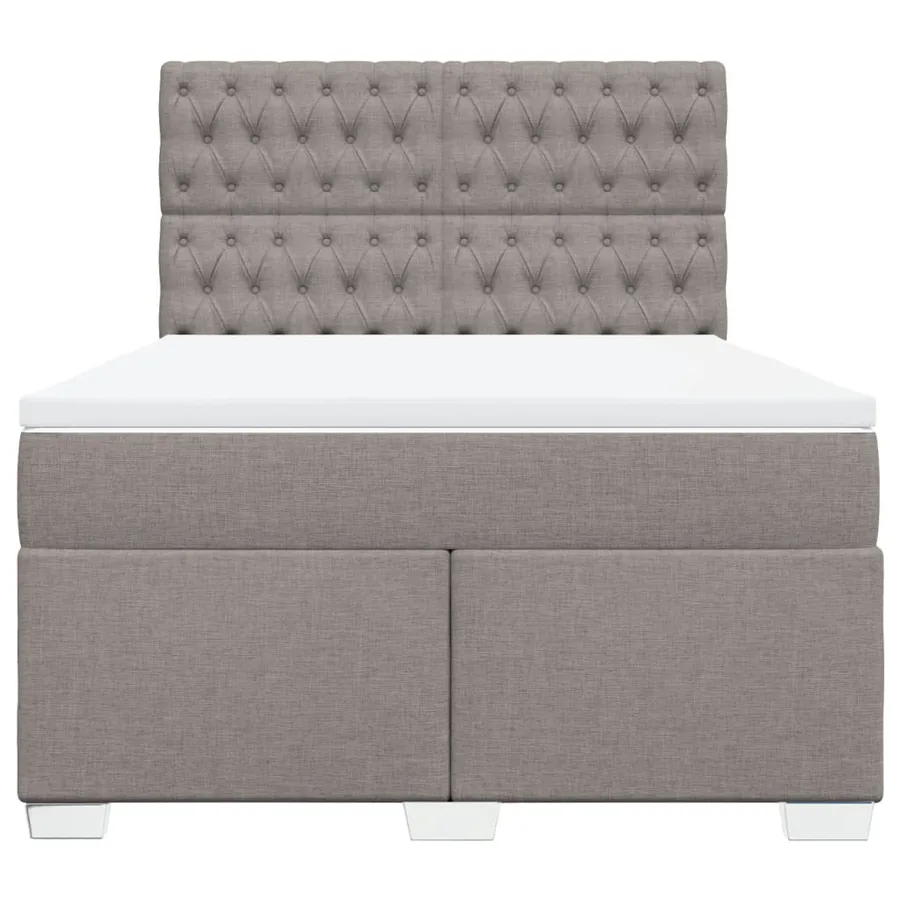 Sommier à lattes de lit avec matelas Taupe 160x200 cm Tissu - 6