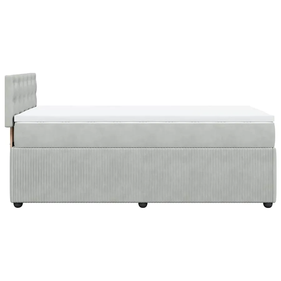 Sommier à lattes de lit et matelas Gris clair 90x200 cm Velours - 9