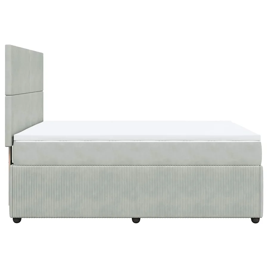 Sommier à lattes de lit et matelas Gris clair 140x190cm Velours - 5