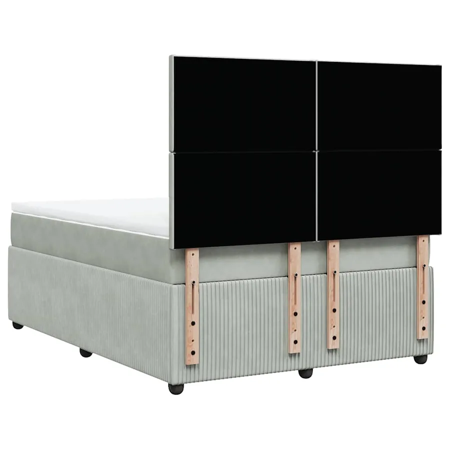 Sommier à lattes de lit et matelas Gris clair 140x190cm Velours - 6