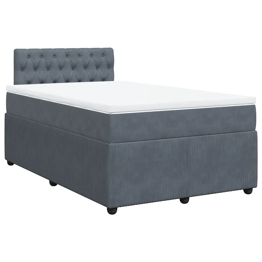 Sommier à lattes de lit et matelas Gris foncé 120x200cm Velours - 3
