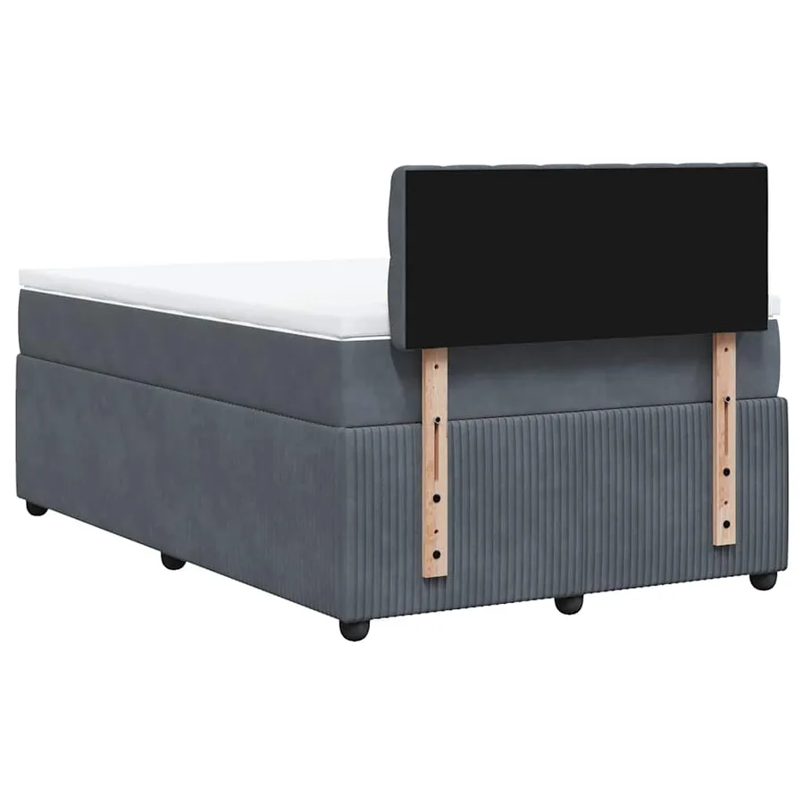 Sommier à lattes de lit et matelas Gris foncé 120x200cm Velours - 8