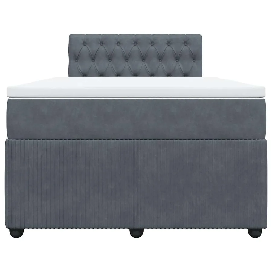 Sommier à lattes de lit et matelas gris foncé 120x190cm velours - 6