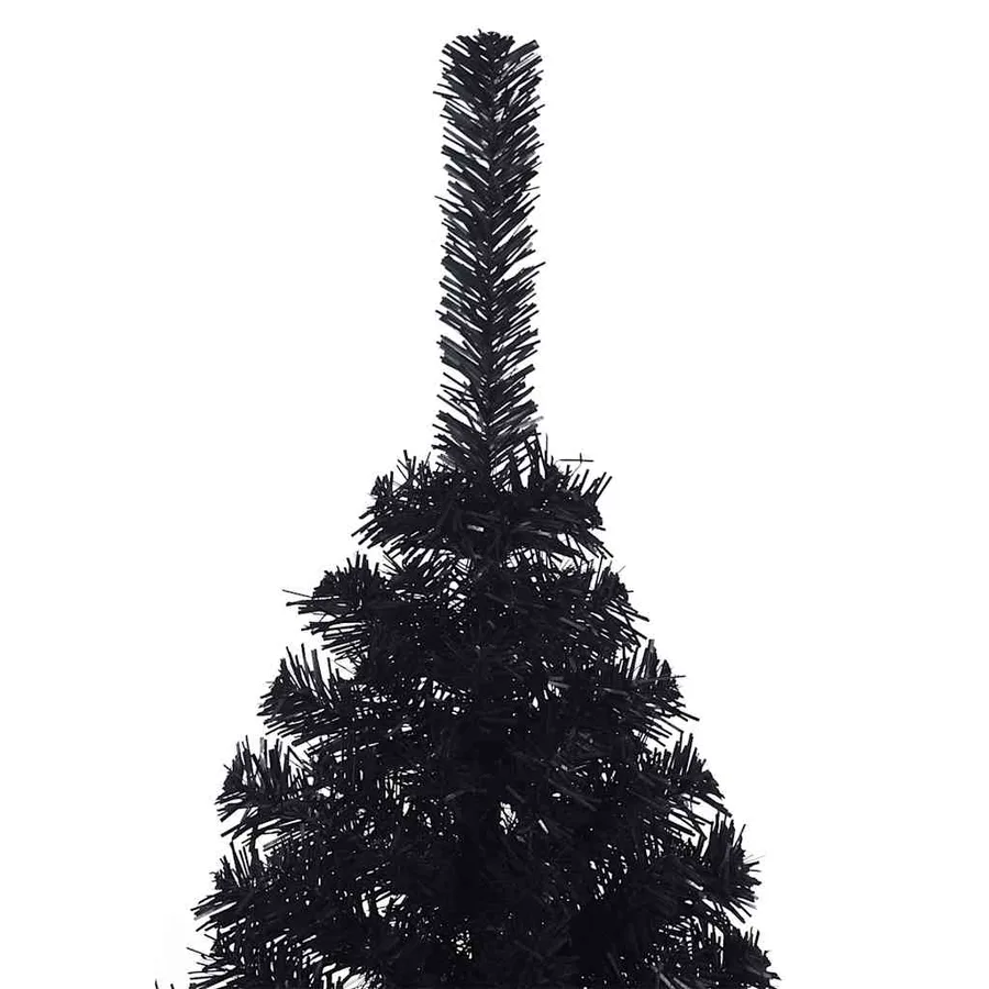 Demi sapin de Noël artificiel avec support Noir 120 cm PVC - 6