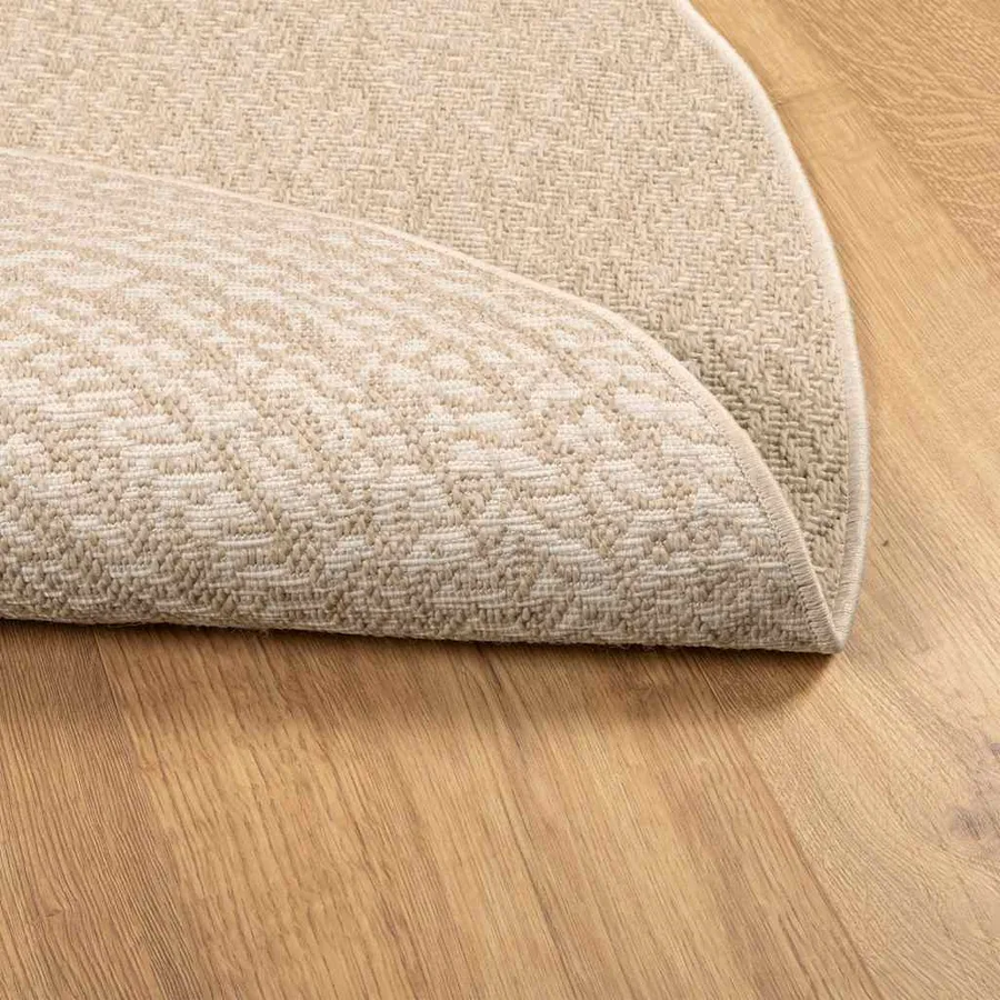 Tapis ZIZUR beige Ø 120cm aspect de jute intérieur et extérieur - 4