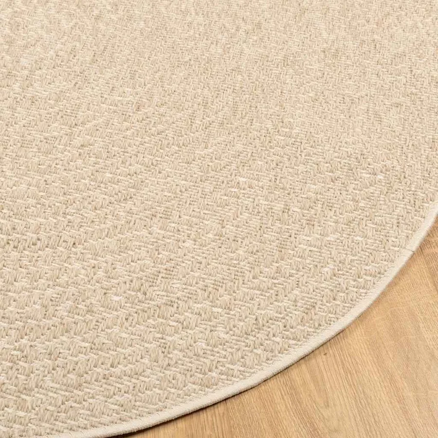 Tapis ZIZUR beige Ø 120cm aspect de jute intérieur et extérieur - 7
