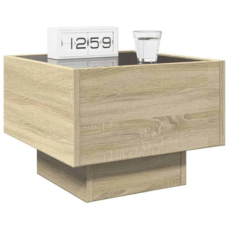 Table de chevet avec LED infini chêne sonoma 40x40x30 cm - 5