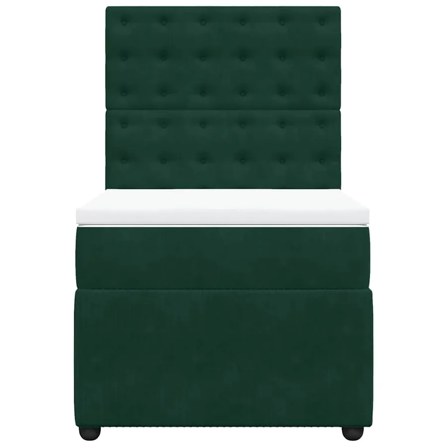 Sommier à lattes de lit avec matelas Vert foncé 90x190 cm - 6