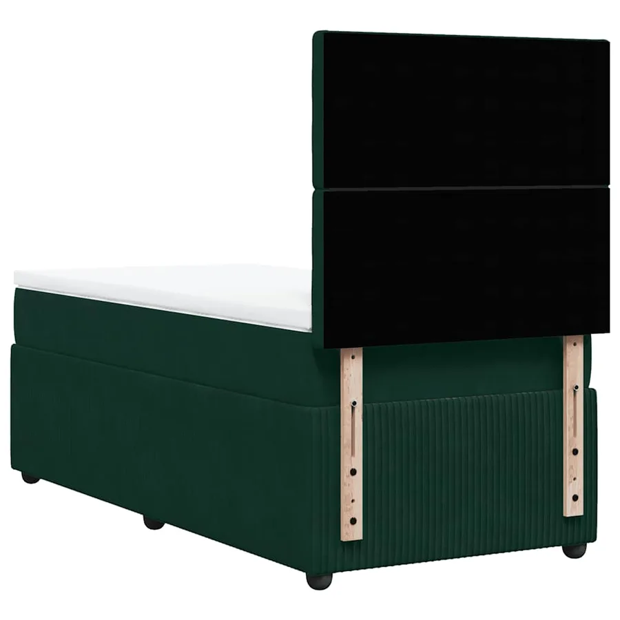 Sommier à lattes de lit avec matelas Vert foncé 90x190 cm - 8