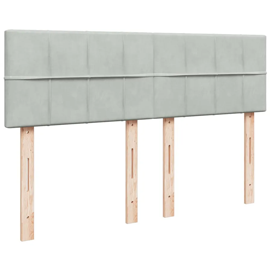 Sommier à lattes de lit et matelas Gris clair 140x190cm Velours - 12