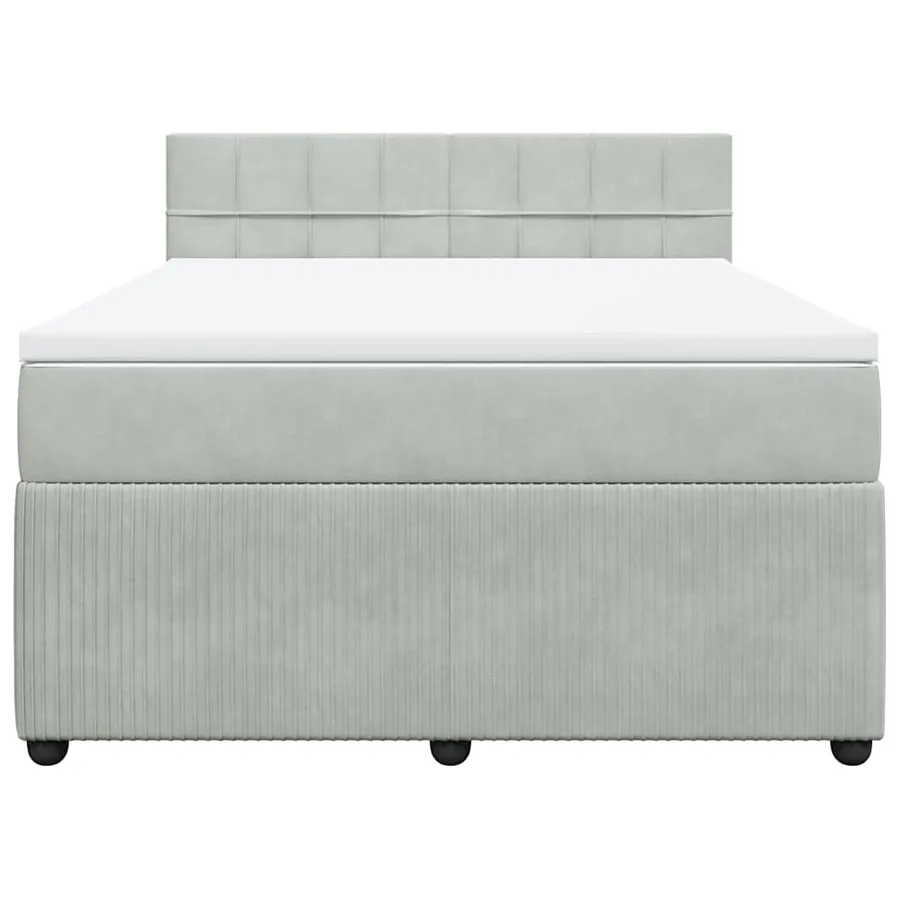 Sommier à lattes de lit et matelas Gris clair 140x190cm Velours - 6